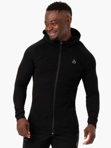 Men's Ryderwear Men Hoodie Critical Zip Up Hoodie Black | NZ1458TV