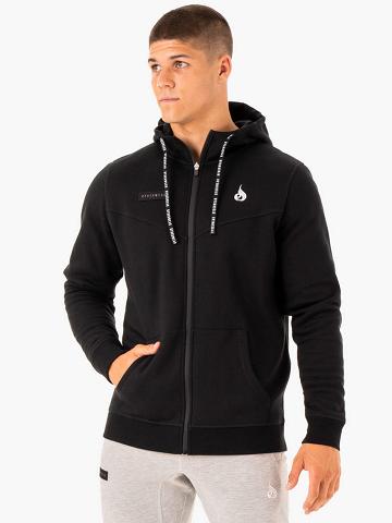 Men's Ryderwear Men Hoodie Recharge Zip Up Hoodie Black | NZ1474XF