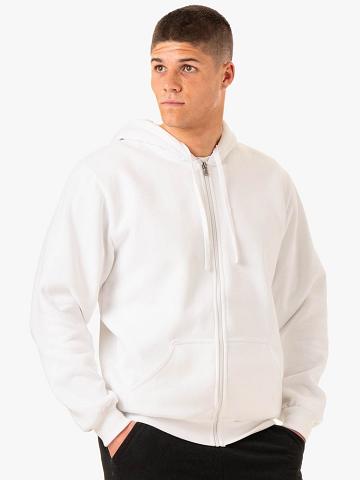 Men's Ryderwear Men Jackets Essential Zip Up Jackets White | NZ1431RW