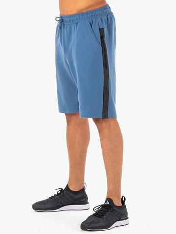 Men's Ryderwear Men Shorts Restore Fleece Track Shorts Blue | NZ1413SO