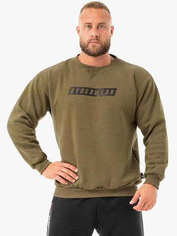 Men's Ryderwear Men Sweaters Force Pullover Sweaters Khaki | NZ1321BC