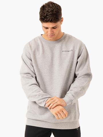 Men's Ryderwear Men Sweaters Pursuit Pullover Sweaters Light Grey Marl | NZ1328TV