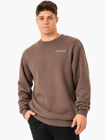 Men's Ryderwear Men Sweaters Pursuit Pullover Sweaters Taupe | NZ1330UT