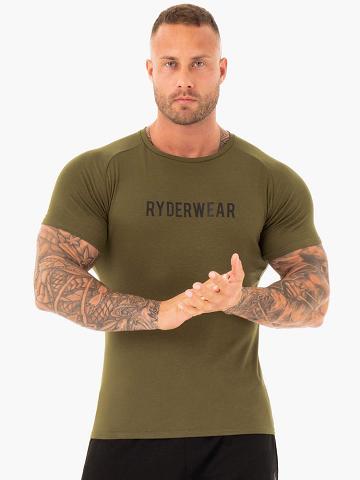 Men's Ryderwear Men T Shirts Active T Shirts Khaki | NZ1191BC