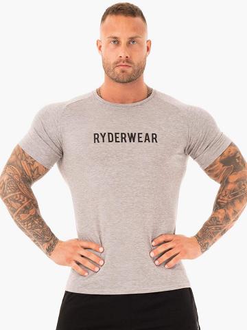 Men's Ryderwear Men T Shirts Active T Shirts Grey Marl | NZ1193MA