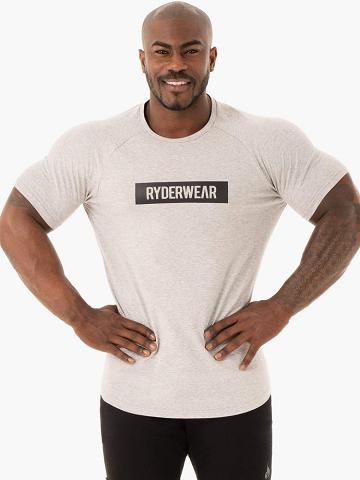 Men's Ryderwear Men T Shirts Base T Shirts Grey Marl | NZ1195WY