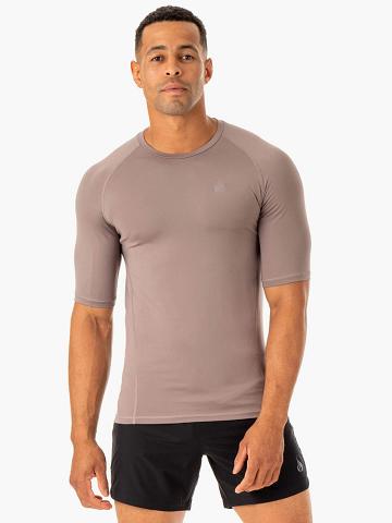 Men's Ryderwear Men T Shirts Division Base Layer T Shirts Taupe | NZ1214XF