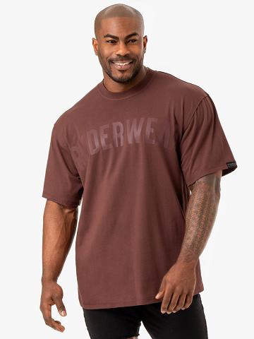 Men's Ryderwear Men T Shirts Force Oversized T Shirts Brick | NZ1228OR