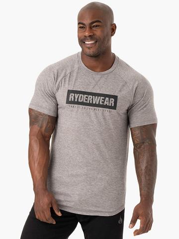 Men's Ryderwear Men T Shirts Iron T Shirts Grey Marl | NZ1251YU