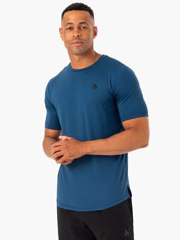 Men's Ryderwear Men T Shirts Optimal Mesh T Shirts Blue | NZ1263KI