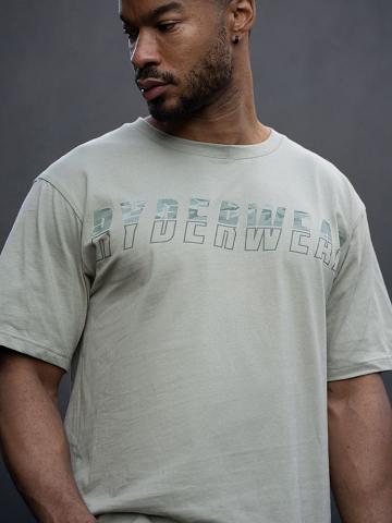 Men's Ryderwear Men T Shirts Overdrive Oversized T Shirts Sage Green | NZ1266XF