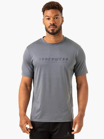 Men's Ryderwear Men T Shirts Overdrive T Shirts Steel Blue | NZ1271MA