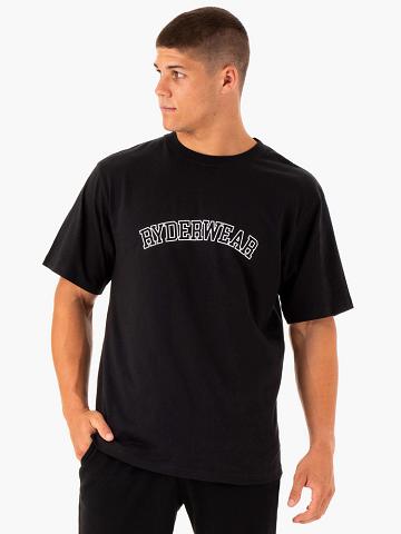 Men's Ryderwear Men T Shirts Oversized T Shirts Black | NZ1272QZ