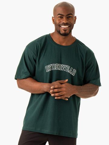 Men's Ryderwear Men T Shirts Oversized T Shirts Bottle Green | NZ1276TV