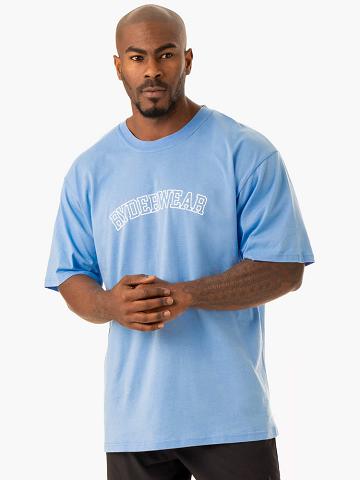 Men's Ryderwear Men T Shirts Oversized T Shirts Sky Blue | NZ1280OR