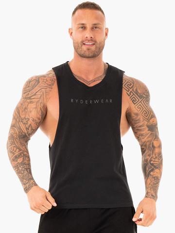 Men's Ryderwear Men Tanks Active Cotton Baller Tank Tanks Black | NZ1060VD