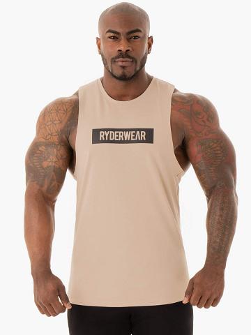 Men's Ryderwear Men Tanks Base Baller Tank Tanks Sand | NZ1067RW