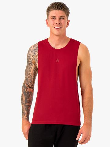 Men's Ryderwear Men Tanks Enhance Baller Tank Tanks Burgundy | NZ1087BC