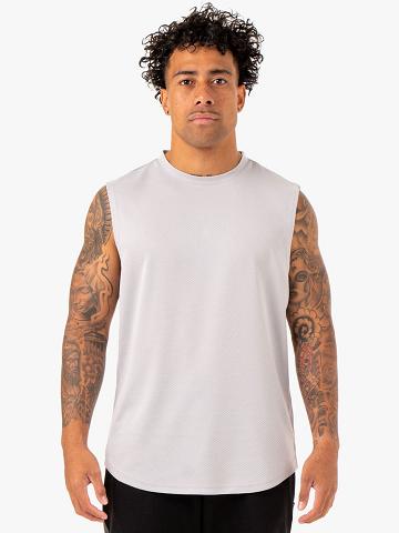 Men's Ryderwear Men Tanks Enhance Muscle Tank Tanks Snow Grey | NZ1093RW