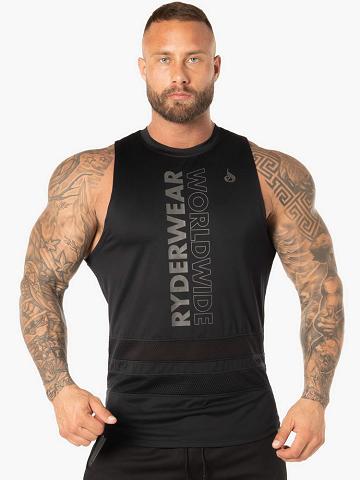 Men's Ryderwear Men Tanks Evo Mesh Baller Tank Tanks Black | NZ1094TV