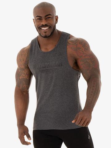 Men's Ryderwear Men Tanks Focus Baller Tank Tanks Black Marl | NZ1102DN