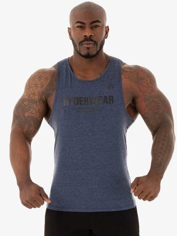 Men's Ryderwear Men Tanks Focus Baller Tank Tanks Navy Marl | NZ1105HK