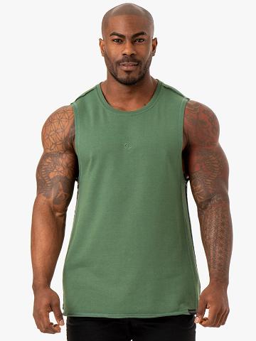 Men's Ryderwear Men Tanks Force Fleece Tank Tanks Green | NZ1114NB