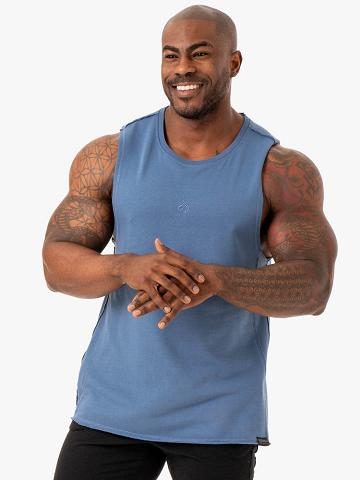 Men's Ryderwear Men Tanks Force Fleece Tank Tanks Blue | NZ1115MA