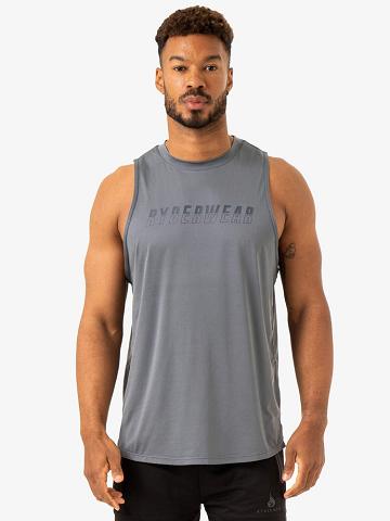 Men's Ryderwear Men Tanks Overdrive Tank Tanks Steel Blue | NZ1158JJ