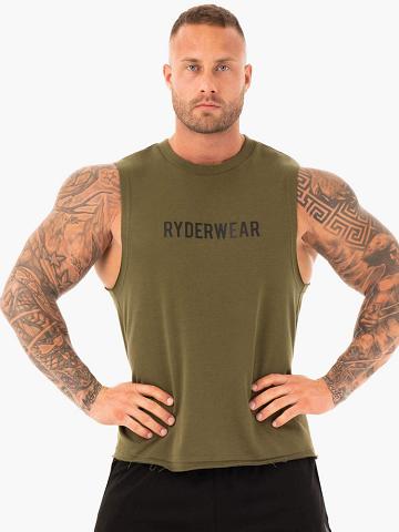 Men's Ryderwear Men Tanks Performance Baller Tank Tanks Khaki | NZ1159KI