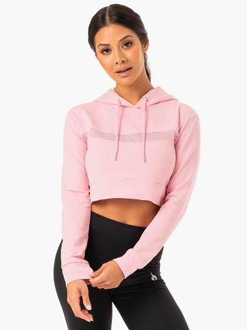 Women's Ryderwear Women Hoodie Hybrid Fitted Hoodie Pink | NZ1680LH