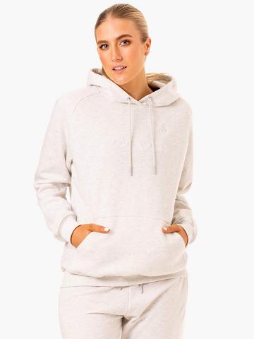 Women's Ryderwear Women Hoodie Off Duty Fleece Hoodie Snow Grey Marl | NZ1660NB