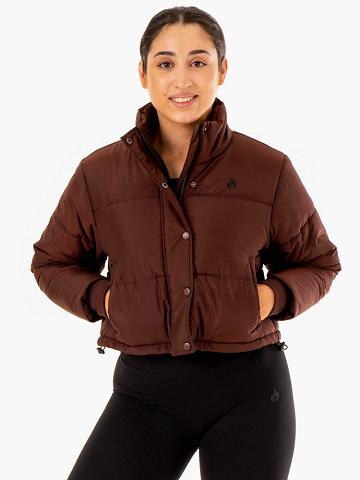 Women's Ryderwear Women Jackets Apex Puffer Jackets Chocolate | NZ1717RW