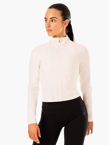 Women's Ryderwear Women Jackets NKD Refine Jackets Off White | NZ1714QZ