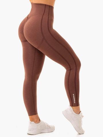 Women's Ryderwear Women Leggings Enhance Scrunch Bum Seamless Leggings Chocolate | NZ1889ZG