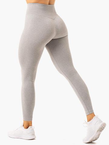 Women's Ryderwear Women Leggings Essential Seamless Leggings Light Grey Marl | NZ1769RW