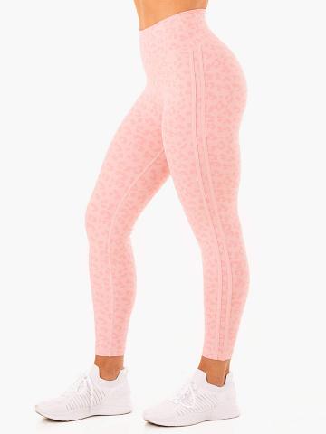 Women's Ryderwear Women Leggings Evolution High Waisted Scrunch Leggings Pink Leopard | NZ1734XF