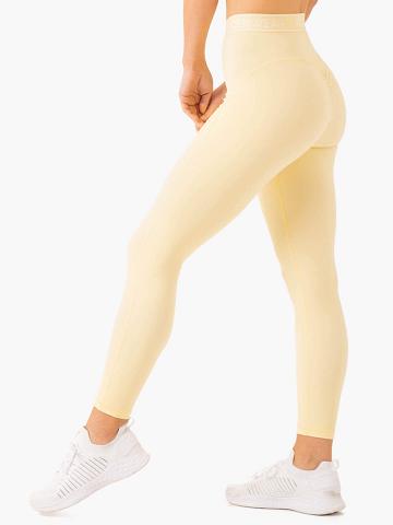 Women's Ryderwear Women Leggings Level Up High Waisted Scrunch Leggings Butter | NZ1789BC