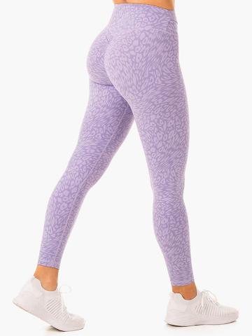 Women's Ryderwear Women Leggings Rotation High Waisted Scrunch Leggings Iris Leopard | NZ1816NB