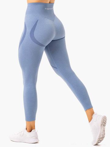 Women's Ryderwear Women Leggings Sculpt Seamless Leggings Stonewash Blue Marl | NZ1737BC