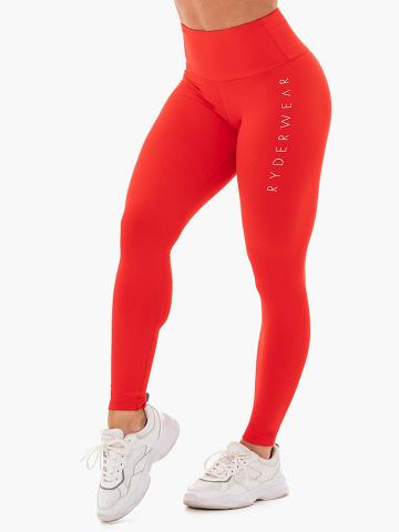 Women's Ryderwear Women Leggings Staples Scrunch Bum Leggings Red | NZ1757KI