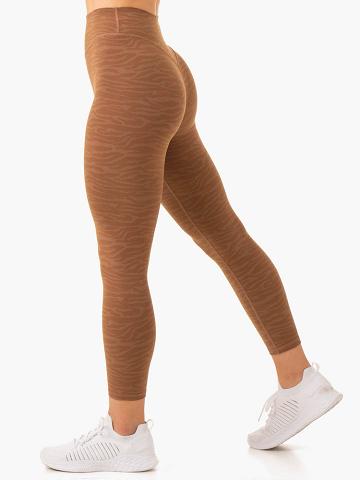 Women's Ryderwear Women Leggings Transform High Waisted Leggings Chocolate Zebra | NZ1803SO