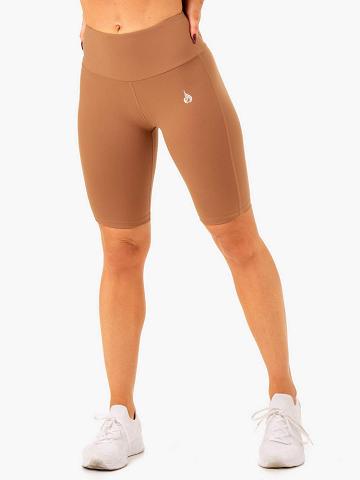 Women's Ryderwear Women Shorts Action Bike Shorts Mocha | NZ2079WY