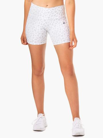 Women's Ryderwear Women Shorts Amazon High Waisted Shorts Snow Leopard | NZ1943CE