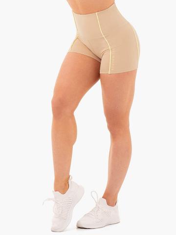 Women's Ryderwear Women Shorts Glow High Waisted Shorts Latte | NZ1936GL