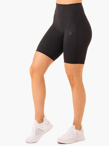 Women's Ryderwear Women Shorts NKD Frame High Waisted Bike Shorts Black | NZ2115SO