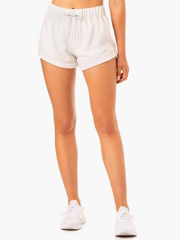 Women's Ryderwear Women Shorts Off Duty Fleece Shorts Snow Grey Marl | NZ2170GL