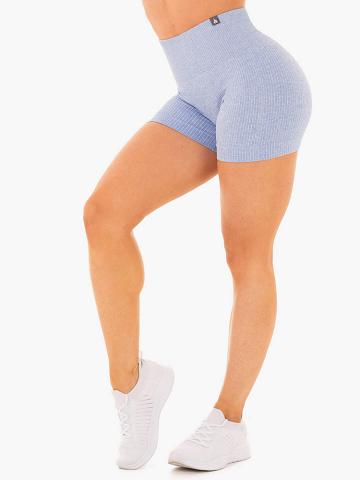 Women's Ryderwear Women Shorts Rib Seamless Shorts Blue Marl | NZ1948QZ