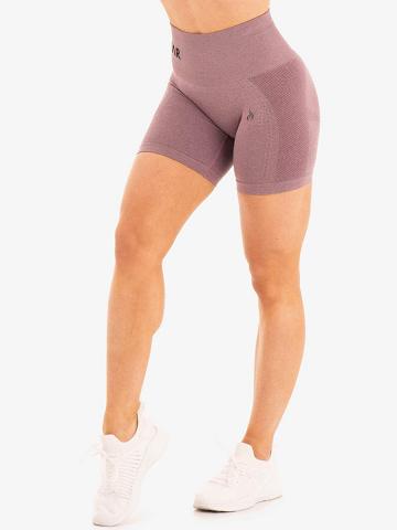 Women's Ryderwear Women Shorts Seamless Staples Shorts Purple Marl | NZ2039FM