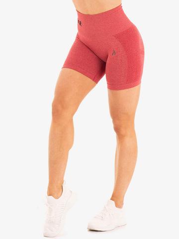 Women's Ryderwear Women Shorts Seamless Staples Shorts Cherry Red Marl | NZ2040GL